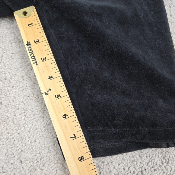 Kappa 222 Banda Black Velour Saxeever Biker Shorts Rhinestone Logo Streetwear - Picture 5 of 12